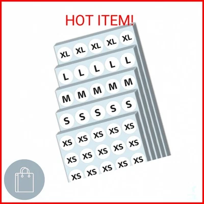 Paquete 2000, 3/4" - Pegatinas Talla Ropa, Etiquetas Talla Camisa Pequeña Mediana Grande Foto 1 de 2