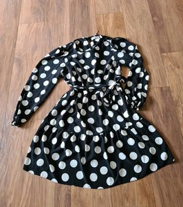 Coast Black Polka Dot Dress Size 12 *NEW* - Picture 1 of 5