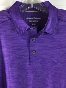 Tommy Bahama Palm Coast Polo Shirt Mens M Spring Purple IslandZone Wicking $110 - Picture 1 of 9