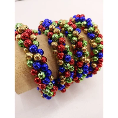 Guirnalda miniatura de 7 pies Jingle Bell rojo azul verde dorado decoración navideña Foto 1 de 4