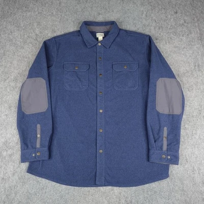 Camisa LL Bean Para Hombres 2XL Azul Polar Snap Shacket Allagash Sobre Camisa Jac Chaqueta Foto 1 de 4