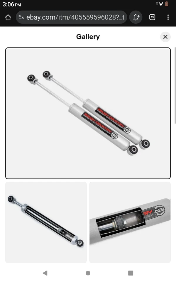 Amortiguadores traseros Rough Country N3 Nitro para Chevy GMC C10 K10 C15 K15 con elevación de 5-8" Foto 1 de 1