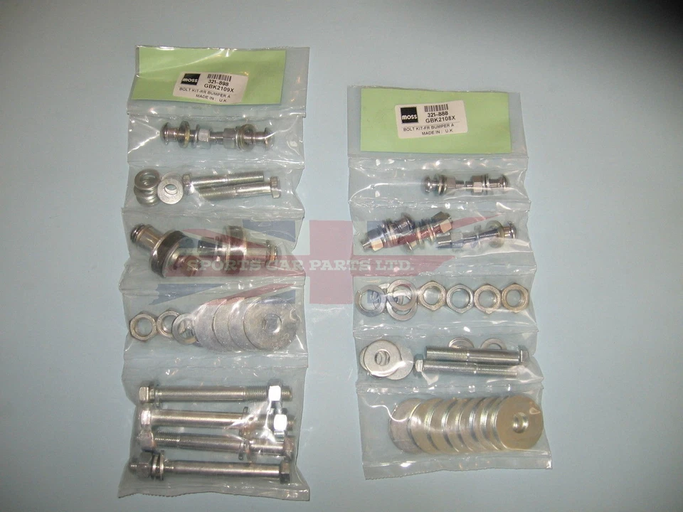 Nuevo kit de montaje de herrajes de parachoques delantero y trasero 1955-1962 MG MGA  Foto 1 de 1