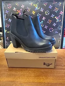 Dr. Martens Hurston Chelsea Stiefel mit Absatz Damen Größe 10 schwarz Sendal Leder - Bild 1 von 14