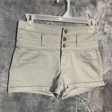 Refuge - 3-Button Cuffed High-Rise Gray Short Shorts - Juniors Sz 0