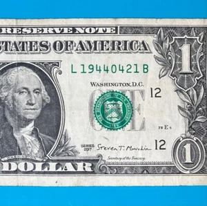 1944 April 21 (L 19440421 B) BIRTHDAY Note $1 One Dollar Bill - Picture 1 of 4