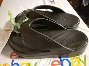 Crocs Getaway Plateau schwarze Damen-Flip-Flops Sandalen Größe 6 neu mit Etikett schön $ - Bild 1 von 13