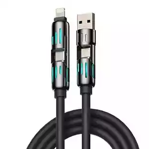 4 in 1 Multi-USB Charging Cable -MAX 240W Fast Charging/with USB A+Type C 6.6ft - Picture 1 of 6