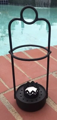 Linterna colgante IKEA damasco metal negro tealight para uso interior/exterior/pantalla Foto 1 de 4