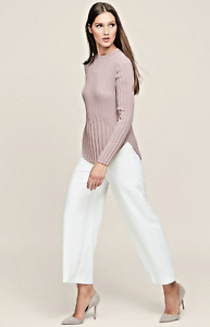 Dusky-pink Lina top Lina Pleated Long Sleeved Top £75 was £135 Reiss Round neck
