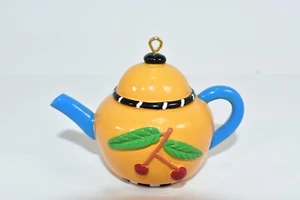 VTG MARY ENGELBREIT CHRISTMAS ORNAMENT 1993 CHERRIES TEAPOT - Picture 1 of 5