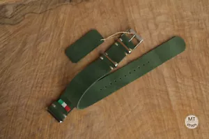 20 mm Wildlederarmband grün Suede Leather Watch Strap Handmade Italy - Bild 1 von 8