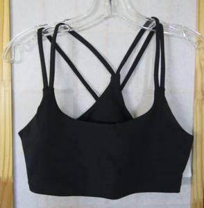 NWT Fabletics Principal Low Impact Bra Stretch Strappy Black Women's M - Picture 1 of 5