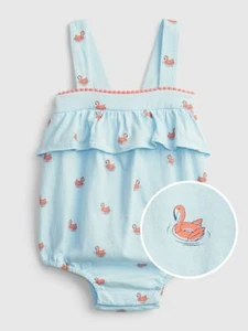 Baby GAP Girls Flamingo Ruffle Bubble One Piece Bodysuit 3 6 months NWT $25 - Picture 1 of 1