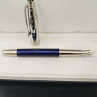 Luxury 163 Metal Prince Series Blue+Silver Color 0.7mm nib Fountain Pen