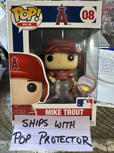 Funko Pop - MLB - Mike Trout Los Angeles Angels #08 - Protezione Pop gratuita - Foto 1 di 1