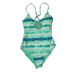 O’Rageous Badeanzug Einteiler Mintgrün Blau Criss Cross Straps Schwimmen Neu mit Etikett XL - Bild 1 von 4
