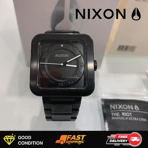 Nixon "The Riot" Analogue Watch - 36mm Case - Stainless Steel/ All Black *RARE* - Picture 1 of 13