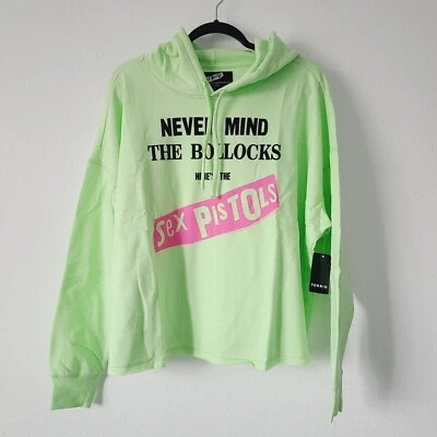 Acogedor suéter con capucha corta polar Torrid Sex Pistols talla grande 3X verde Foto 1 de 4