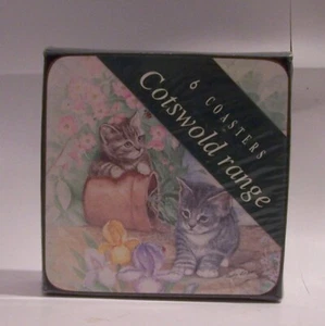 Stow Green Cotswold Serie Kätzchen Design 6er Set Untersetzer - Bild 1 von 1