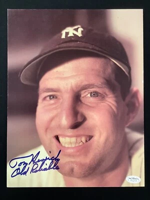 Tom Henrich Signed Photo 9x12 Color Book Page NYY Auto Old Reliable Inscrip JSA - Image 1 of 2