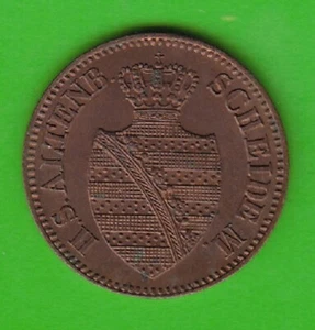 Sachsen-Alteburg 1 Pfennig 1863 Almost Bu Good nswleipzig - Picture 1 of 2