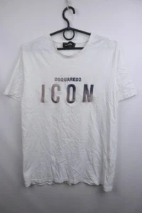 Dsquared2 Icon White 100% Cotton Crew Neck Short Sleeve Pullover T-Shirt Size L - Picture 1 of 17