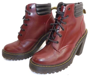 Dr. Martens PERSEPNONE Rojo Cereza 4" Botas Tacón Alto - Damas Talla 7 - Imagen 1 de 18