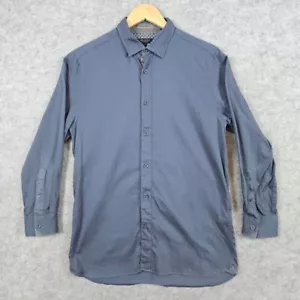 Ted Baker London graues geometrisches Hemd Größe 3 (S) 100% Baumwolle Kontrastbesatz - Bild 1 von 11