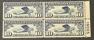 Scott#: C10 - Spirit of St Louis & Flight Route Plate Block of Four MNH OG - Picture 1 of 2
