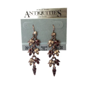 Vintage Antiquities Goldtone Pierced Earrings 2" New Msrp $60.00 - Picture 1 of 1