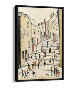 LOWRY CROWTHER STREET STOCKPORT -FLOAT EFFECT CANVAS WALL ART PIC PRINT GRAFFITI - Picture 1 of 12