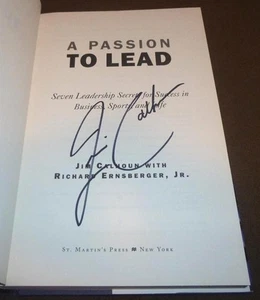 JIM CALHOUN SIGNED BOOK A PASSION TO LEAD 1ST/1ST HC/DJ UCONN HUSKIES BASKETBALL - Picture 1 of 2