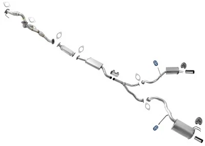 Silenciadores traseros dobles con tubo en Y resonador para Hyundai Santa Fe 2007-2009 motor de 2,7 L Foto 1 de 4