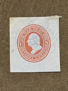 56569 US Stamp BOB 1873 Official Cut Square Sc #UO54 3c Unused MH Red/Blue SP* - Picture 1 of 2