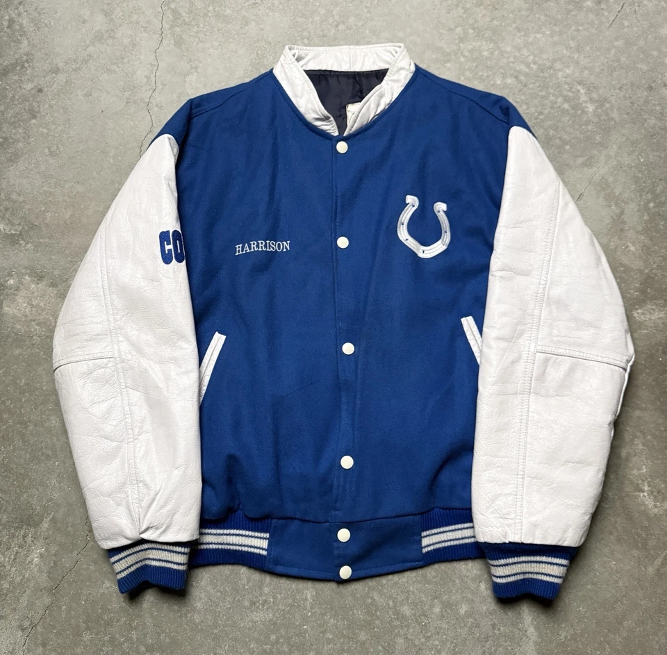 Chaqueta Universitaria Vintage Años 90 Marvin Harrison Indianapolis Colts NFL Talla Mediana Foto 1 de 4
