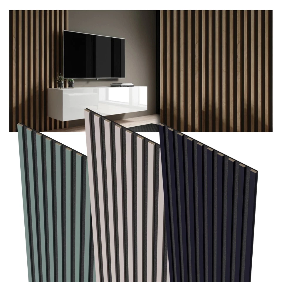 MEBANO Pannelli Acustici in MDF e Feltro 240x53 cm Rivestimento Pareti 3D Effetto Legno