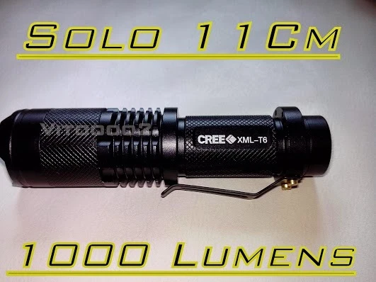 Torcia Led Cree XM-L T6 1000 Lumens solo 11cm!! - Immagine 1 di 1