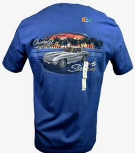 Men's T-shirt -Chevrolet 1963 Stingray-Racing 427-Island Shores-Classic Cars NWT - Picture 1 of 5