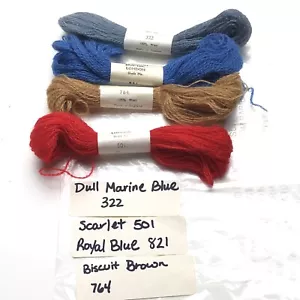 Appleton London Blue 322&821 Biscuit 764 Scarlet 501 Tapestry 100%Wool England - Picture 1 of 2