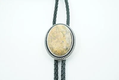 Ручной работы леопард кожи агат кабошон драгоценных камней Western кожи Bolo галстук - Изображение 1 из 4