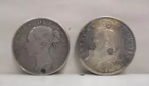 2 Great Britain United Kingdom 1/2 Half Crown Silver Coins 1887 & Unknown Date - Picture 1 of 13