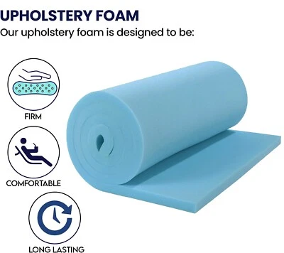 Blue Upholstery Foam Sheet 80" Inch High Density, Cut to Size, Sofa Replacement - Image 1 of 4