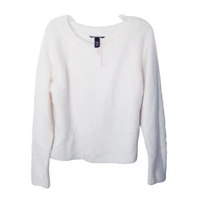 Victoria Secret Sweater Women Size XS Cream Knit NEW Embroidered V - Picture 1 of 17