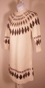 Abito maglione FAHERTY donna marrone avorio manica lunga taglia XS ($198) - Foto 1 di 5