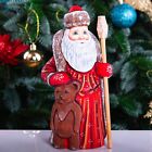 Figurine Père Noël sculptée en bois 8" Père Noël russe Ded Moroz, FABRIQUÉE EN UKRAINE