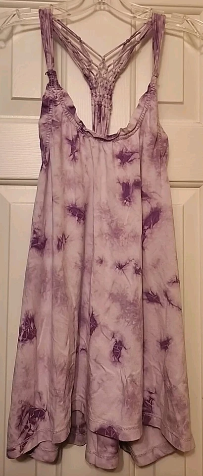 Camiseta sin mangas Earth Yoga para mujer grande púrpura tie dye trenzada espalda deportiva activa Foto 1 de 4