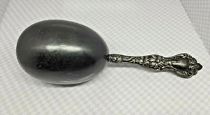 Antique Victorian 1800s Sterling Silver Ebony Egg Sock Darner Sewing ToolBB13303 - Picture 1 of 5