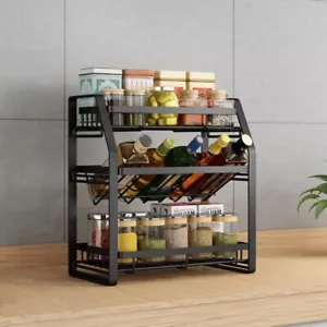 Seasoning Spice Bottle Rack Shelf Storage Stand Kitchen Organizer Holder 3 Tier - Picture 1 of 4