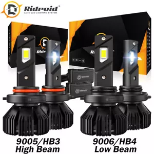 4x RIDROID 9005 9006 Combo LED Headlight High Low Beam Bulbs 6000K Cool White - Bild 1 von 21